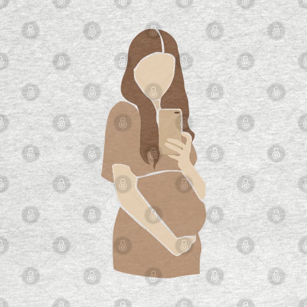 Abstract pregnant vector mother contemporary Illustration by NJORDUR